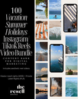 100 Vacation Summer Holidays Instagram/TikTok Reel Videos Content Bank | Aesthetic High Quality Faceless Videos | MRR - theResellBrand