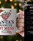 Santa’s Favourite Hot Mess 300 DPI High Res PNG | Funny Preppy Christmas Sublimation Design | Holiday Shirt Clipart | POD & Commercial Use