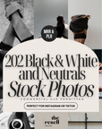 202 Black & Neutral Aesthetic Stock Photo Bundle | Fashion Editorial PNGs | Google Drive | MRR + PLR | Commercial Use | Monochrome Pack