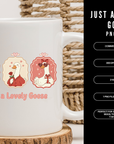 Just a Lovely Goose 300 DPI PNG | Cute Valentine Goose Sublimation Design Clipart | Whimsical Love Shirt Art | POD & Commercial Use