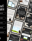 50 Dark Aesthetic Instagram Carousel Templates Canva | PLR + MRR Included | Editable Social Media Templates for IG Coaches + Brands