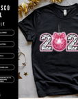 2026 Disco Ball 300 DPI PNG | New Years Eve Sublimation Design | Pink Glitter Party Shirt Art | POD & Commercial Use