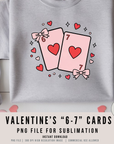 Valentine "6-7" "Six Seven" Cards PNG | Cute Valentine Numbers Sublimation Design | Love Cards Shirt Art | POD & Commercial Use