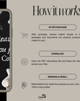 50 Dark Aesthetic Instagram Carousel Templates Canva | PLR + MRR Included | Editable Social Media Templates for IG Coaches + Brands