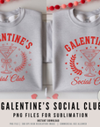 Galentine’s Social Club 2 300 DPI PNG Files Set | Valentine Friends Sublimation Design | Girls Night Shirt Art | POD & Commercial Use