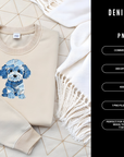 Denim Puppy Dog 300 DPI PNG | Cute Puppy Sublimation Design | Blue Jean Dog Clipart | Pet Shirt Art | POD & Commercial Use