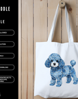 Denim Poodle Dog 300 DPI PNG | Cute Poodle Sublimation Design | Blue Jean Dog Clipart | Pet Shirt Art | POD Commercial Use