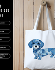 Denim Dachshund 300 DPI PNG | Cute Dachshund Sublimation Design | Blue Jean Dog Clipart | Sausage Dog Art | POD Commercial Use