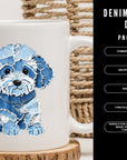 Denim Puppy Dog 300 DPI PNG | Cute Puppy Sublimation Design | Blue Jean Dog Clipart | Pet Shirt Art | POD & Commercial Use