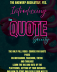 The Quote Society | Learn How to Monetize a Quotes Theme Page on IG or TikTok