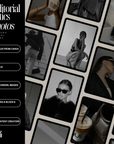 75 Dark Editorial Aesthetic Stock Photos Bundle | Canva Template + PNG Download | PLR + MRR Included | Dark Moody Photo Pack
