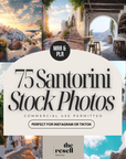 75 Santorini Aesthetic Stock Photo Bundle Content Bank | Scenic Coastal Travel PNGs | MRR + PLR | Commercial Use | Google Drive Download