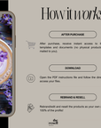 100+ Lavender Purple Aesthetic Stock Images | PNG Files Editable Canva Template | PLR + MRR | Faceless Floral Food Scenery Photo Bundle
