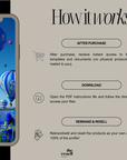 65+ Blue Aesthetic Stock Images Bank | PNG Files Editable Canva Template | PLR + MRR | Faceless Floral Food Scenery Photo Bundle