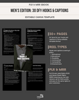 Men's Edition Vol 1: 30 DFY Reels Hooks & Captions | Instagram Digital Marketing | MRR & PLR| Canva Editable