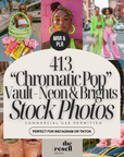 413 Chromatic Pop Vault Stock Photo Image Content Bank | Neon Bright Editorial Fashion PNG | MRR + PLR + Commercial Use