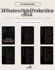 500+ Business Digital Product Ideas eBook | Editable Canva Template + PDF | ChatGPT-Ready Prompts | PLR + MRR Included