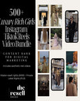 500+ Luxury Rich Girls Instagram/TikTok Reel Videos Content Bank | Aesthetic High Quality Videos | MRR - theResellBrand