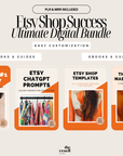Etsy Digital Shop Starter Bundle | 10 PLR & MRR Digital Products – Banners, Mockups, eBooks, Templates | Canva Editable