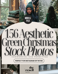 156 Aesthetic Green Christmas Stock Images Photos | Content Bank Saved in Canva | Holiday PNG Bundle | PLR & MRR Commercial Use