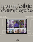 100+ Lavender Purple Aesthetic Stock Images | PNG Files Editable Canva Template | PLR + MRR | Faceless Floral Food Scenery Photo Bundle