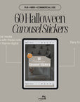 60 Halloween Carousel Digital Stickers | Canva Carousel Templates | Spooky Social Media Bundle | PLR & MRR Stickers for Commercial Use