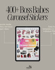 400+ Boss Babe Carousel Digital Stickers Canva Templates | Glam Rich Boss Babe Social Media PNGs | PLR MRR for Instagram Carousels & TikTok