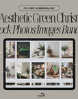 156 Aesthetic Green Christmas Stock Images Photos | Content Bank Saved in Canva | Holiday PNG Bundle | PLR & MRR Commercial Use