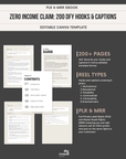 Zero Income Claim: 200 DFY Reels Hooks & Captions | Instagram Digital Marketing | MRR & PLR| Canva Editable - theResellBrand