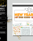 New Years Eve Party Games Bundle Canva PDF Printable | 4 Fun NYE Games Kids & Adults | Trivia, Icebreakers, Activities | Instant Download