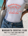 Margarita Cocktail Club 300 DPI PNG | Retro Vintage Margarita Shirt Design | Cocktail Bar Sublimation Art | POD Commercial Use