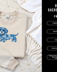 Denim Dachshund 300 DPI PNG | Cute Dachshund Sublimation Design | Blue Jean Dog Clipart | Sausage Dog Art | POD Commercial Use