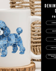 Denim Poodle Dog 300 DPI PNG | Cute Poodle Sublimation Design | Blue Jean Dog Clipart | Pet Shirt Art | POD Commercial Use