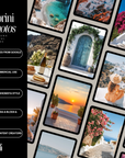 75 Santorini Aesthetic Stock Photo Bundle Content Bank | Scenic Coastal Travel PNGs | MRR + PLR | Commercial Use | Google Drive Download