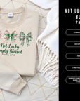 Not Lucky Simply Blessed 300 DPI PNG | St Patrick’s Coquette Bow Design | Christian St Paddy Shirt | Sublimation POD