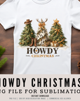 Howdy Christmas PNG 300DPI High Resolution | Western Holiday Sublimation Design | Country Cowgirl Christmas Shirt Clipart | Commercial Use