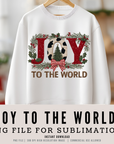 Joy to the World PNG | Rustic Burlap Christmas Sublimation Design | 300DPI High Resolution| Farmhouse Holiday Shirt Clipart | Commercial Use