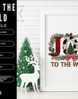 Joy to the World PNG | Rustic Burlap Christmas Sublimation Design | 300DPI High Resolution| Farmhouse Holiday Shirt Clipart | Commercial Use