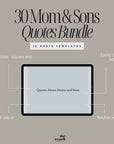 30 Moms & Sons Quotes Canva Template Bundle | IG Post Square and Portrait Sizes | PLR + MRR | Editable Templates | Digital Product