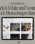 202 Black & Neutral Aesthetic Stock Photo Bundle | Fashion Editorial PNGs | Google Drive | MRR + PLR | Commercial Use | Monochrome Pack