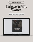 Halloween Party Planner Canva Template | 32 Page Printable PDF w/ Trackers, Checklists | PLR MRR Digital Halloween Organizer